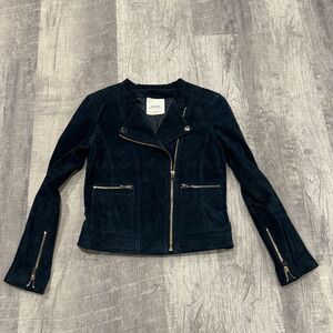 Brand New! Mango 100% Leather XS Bomber Jacket